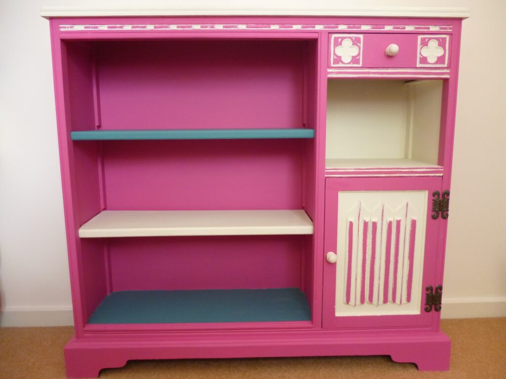 Upcycled dark wooden furniture project recycle furniture Pink 